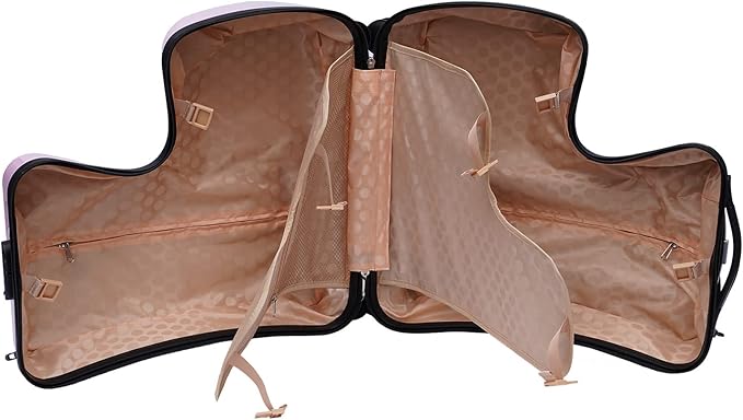 20 Inch Kids Ride-On Suitcase, Horse-Shaped Children's Travel Luggage with 4 TPE Wheels & Password Lock, 66lbs Capacity Carry-On Trolley for Ages 3-6 (Pink)