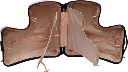 20 Inch Kids Ride-On Suitcase, Horse-Shaped Children's Travel Luggage with 4 TPE Wheels & Password Lock, 66lbs Capacity Carry-On Trolley for Ages 3-6 (Pink)