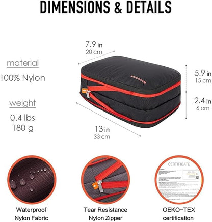 Bee Nesting BeeNesting Waterproof Compression Packing Cubes 5/6/8 sets, Large Travel Packing organizers for Carry on Luggage, 2 Sides Expandable Storage Bags (Pink, G5set)