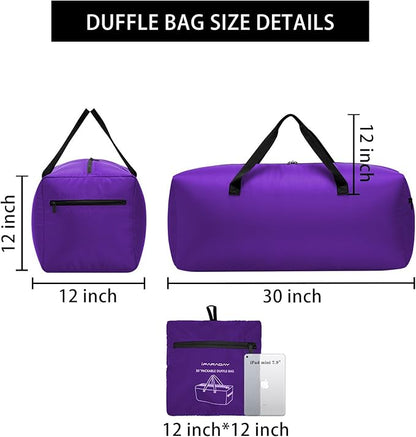 Foldable Duffel Bag 30" / 75L Lightweight with Water Rresistant for Travel-Purple