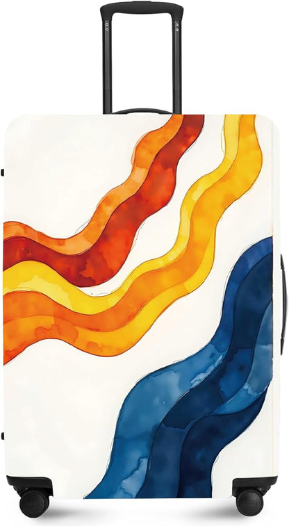 ANNA QUEEN Abstract pattern Travel Luggage Cover Suitcase Protector Suitcase Cover Anti-Scratch,Stretchable Fit for 18-32Inch Luggage,Travel Bag Cover Washable XL(fits 29-32Inch suitcase)