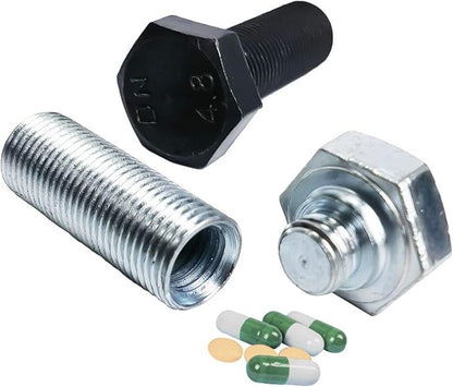 2PCS Small Pocket Pill Box, Portable Mini Pill Organizer Case Waterproof Metal Pill Holder Medication Pill Boxes Medicine Bottle for Outdoor Camping Travel 7 Day Vitamin Organizer (Black)