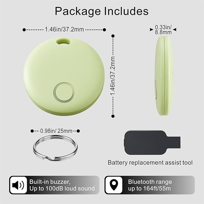 Air Tracker 2 Pack, Smart Bluetooth Tracker Works with Apple Find My (iOS Only), Item Finder Trakcer Tag Locator for Keys, Luggage, Backpack, IP67 Waterproof