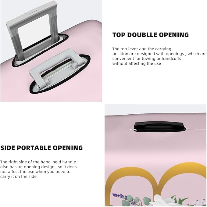 Flower Lette B Pink Luggage Cover Elastic Washable Stretch Suitcase Protector Anti-Scratch Travel Suitcase Cover for Kid and Adult XL (29-32 inch suitcase)