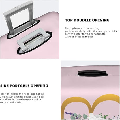 Flower Lette B Pink Luggage Cover Elastic Washable Stretch Suitcase Protector Anti-Scratch Travel Suitcase Cover for Kid and Adult XL (29-32 inch suitcase)