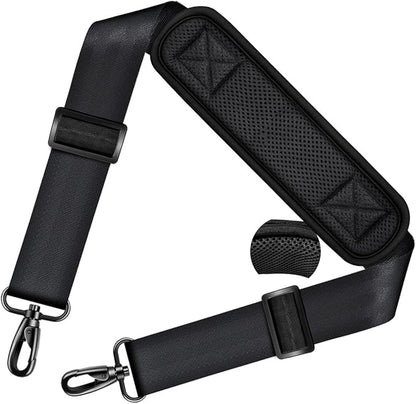 ZINZ Shoulder Strap 78" Universal Bag Strap with Ultra-thick Fixed Padded and Dual Balanced Adjustable Buckles for Briefcase, Travel Bag, Laptop Bag, Crossbody bag - Black