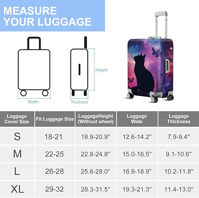 ANNA QUEEN Travel Luggage Cover Suitcase Protector Suitcase Cover Anti-Scratch,Stretchable Bag Cover Washable Durable Polyester
