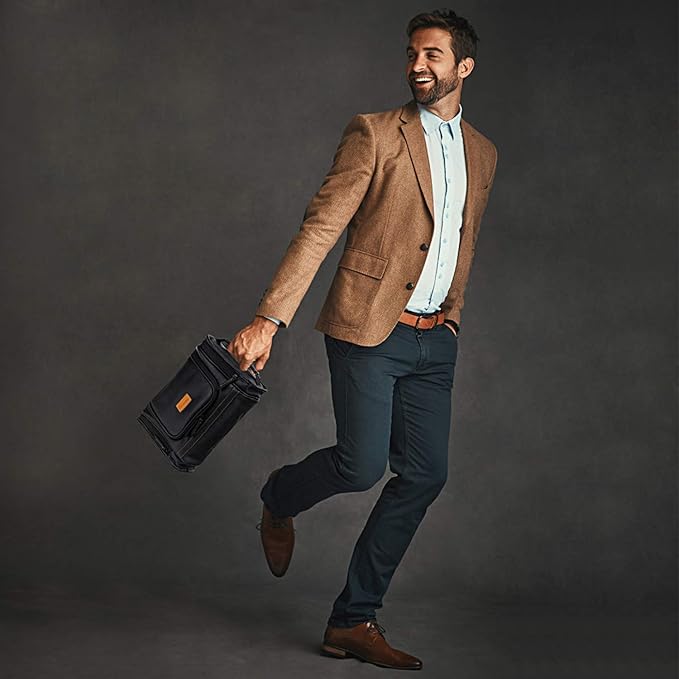 MIRASON Travel Toiletry Bag, Hanging Toiletry Bag for Men, Leather Travel Shower Bag for Toiletries Dopp Kit Bathroom Bag with Metal Hook Gift for Men (Black)