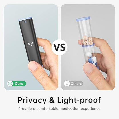 Weekly Pill Organizer 2 Times a Day, KOVIUU Large Travel Pill Box 7 Day, Am Pm Twice Daily Pill Case with Rotatable Handle, Week Pill Holder Container for Vitamin Medicine Supplement Fish Oil, Black