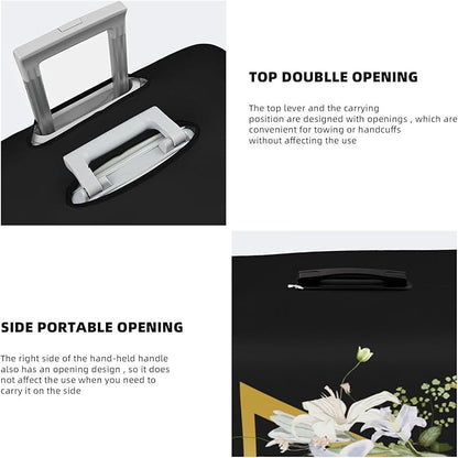 Decorative Z Suitcase Protectors Elastic Washable Luggage Covers With Concealed Zippers For 18-32 Inch Luggage (Size S: Fits 18-21 Inch)