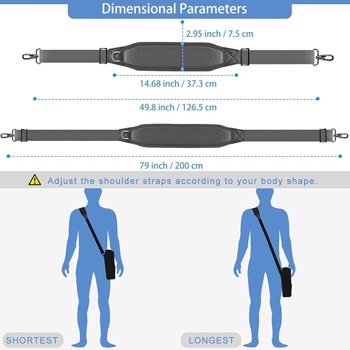 Shoulder Strap 79" Universal Handbag Strap with Ultra-thick Fixed Padded and Dual Balanced Adjustable Buckles Crossbody Strap