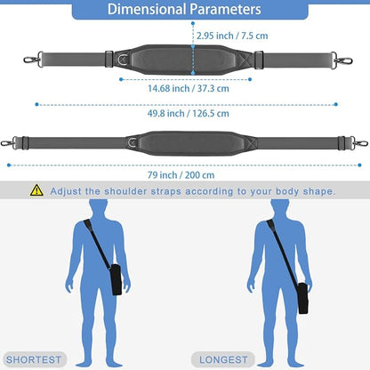 Shoulder Strap 79" Universal Handbag Strap with Ultra-thick Fixed Padded and Dual Balanced Adjustable Buckles Crossbody Strap
