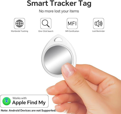 Air Tracker Tags 2-Pack, Smart Bluetooth Tracker Work with Apple Find My (iOS Only) IP65 Waterproof, Keys Finder, Item Locator, Tracker Tag for Luggage Tags, Keys, Bags, Pet