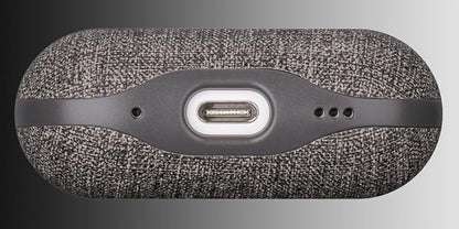 LOPIE Case for AirPods Pro 2nd Generation - Handmade AirPods Pro 2 Case Cover with Lanyard - Made of Vegan Leather - Canvas Style - Protective Hard Shell Cover - Wireless Charging Compatible - Gray