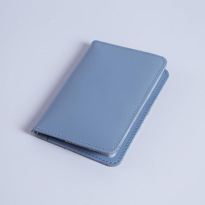 INCARNE US Leather Passport Holder for Travel - Passport Case - Passport Wallet for Men - Passport Cover for Women Sleeve Protector - Travel Essentials Vacation Luggage Gifts - Classic Light Blue