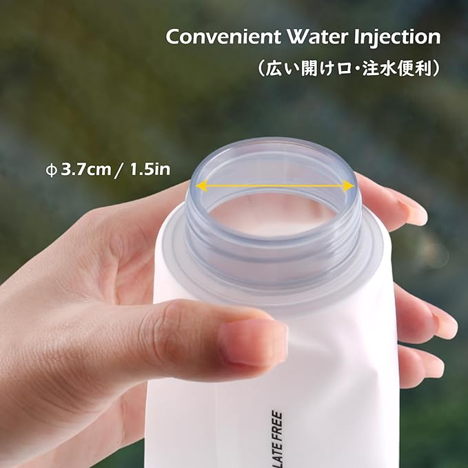 TRIWONDER TPU Collapsible Flask BPA-Free Soft Folding Water Bottles for Hydration Pack - Ideal for Running Hiking Cycling Climbing (500ml/16.9oz - White - Pack of 2)