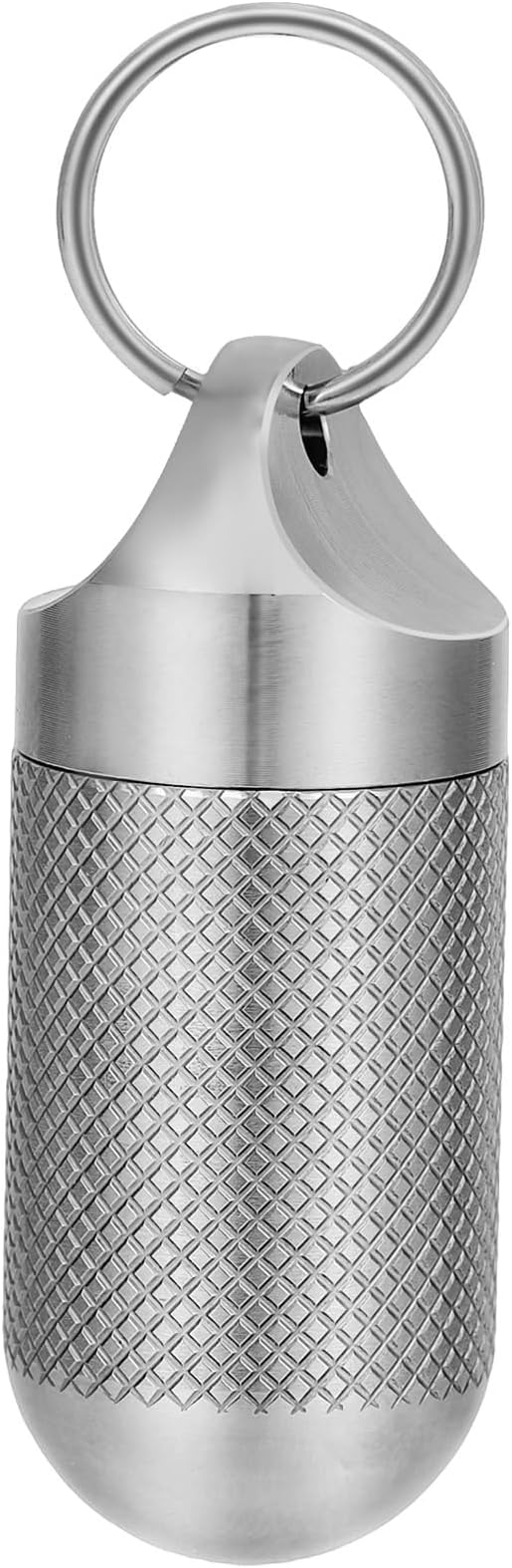 Titanium Keychain Pill Holder Waterproof Lightweight Portable Pocket Mini Pill Case for Emergency Medicine Travel Fits Daily Purse Wallet Small Pill Box Containers (Large)