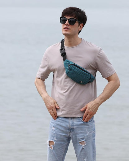 WATERFLY Fanny Pack Waist Bag: Small Hip Pouch Bum Bag Fannie Pack Phanny Fannypack Waistpack Bumbag Beltbag Sport Slim Fashionable for Jogging Hiking Hiker Woman Man