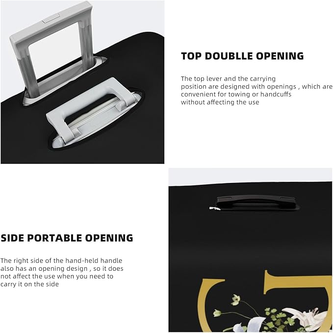 Decorative G Suitcase Protectors Elastic Washable Luggage Covers With Concealed Zippers For 18-32 Inch Luggage (Size S: Fits 18-21 Inch)