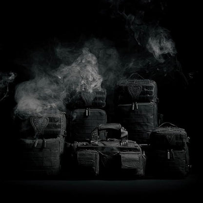 WOLFpak 20L Mini Duffle Bag for Gym & Travel | Waterproof Carry-On Weekender Bag with Shoe Compartment, Hard Bottom, and Tactical Molle System (Black Venom)