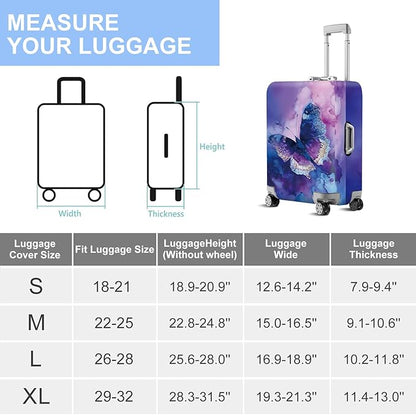 ANNA QUEEN Travel Luggage Cover Suitcase Protector Suitcase Cover Anti-Scratch,Stretchable Bag Cover Washable Durable Polyester