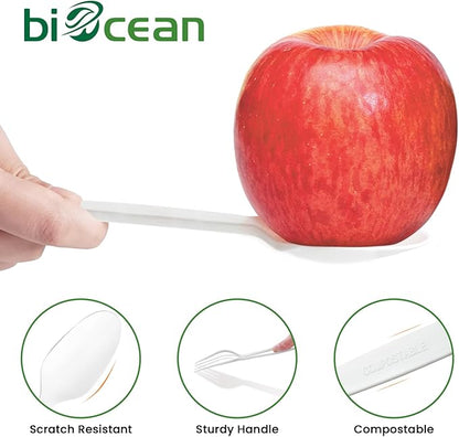 Extra Heavyduty Compostable Spoons [200 Count,6.7In] Disposable Cutlery No Plastic Spoons Large Biodegradable Utensils Eco Friendly Silverware Serving Flatware for Party,Daily Use,Picnic