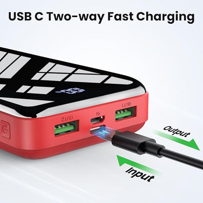 Portable Charger 27000mAh Power Bank, 22.5W Fast Charging USB C Battery Pack, 3 Outputs&2 Inputs, LED Display, External Battery Bank for iPhone 17/16/15 Pro, Android Cell Phone etc
