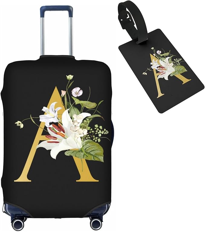 Decorative A Suitcase Protectors Elastic Washable Luggage Covers With Concealed Zippers For 18-32 Inch Luggage (Size S: Fits 18-21 Inch)