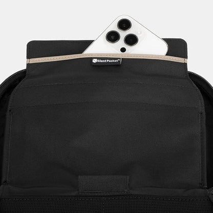 SLNT Essentials Tech Organizer with Faraday Phone Sleeve & RFID-blocking Pocket - Signal-shielding Storage Case for Phone & Accessories, Passport, Credit Cards - Lockable D-ring, Water-resistant