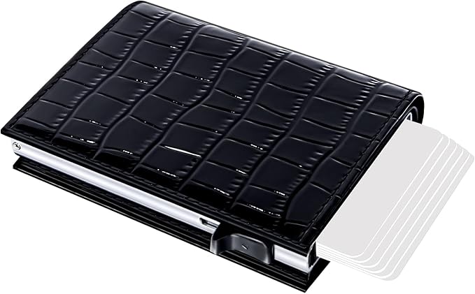 Women's Small Wallet - Sleek & Secure - RFID Blocking Compact Wallet with Slim Lightweight Pop Up Credit Card Holder, Premium Black Leather Capacity 11+ Cards Plus Cash & ID, Gift for Her