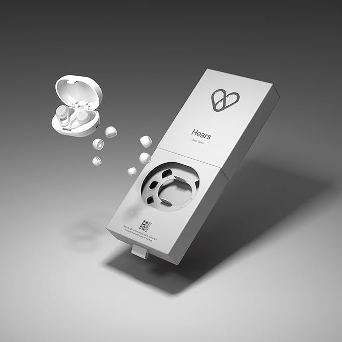 Hears One High-Fidelity Ear Plugs – Reusable Hearing Protection for Concerts, Travel, Focus & Sleep – Certified Noise Reduction 20dB SNR – Hypoallergenic Tips (4 Sizes) + Keychain Case