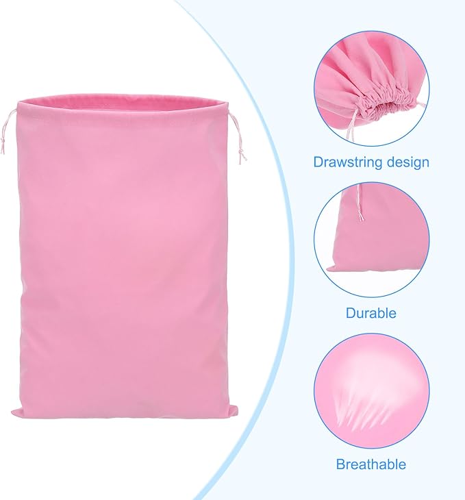 PATIKIL Shoe Dust Bag, 16 Pack Duster Flannel Shoes Pouch with Drawstring Washable Breathable Travel Shoe Bags for Home Luggage Storage, 12x17" Pink