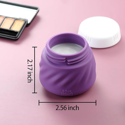 Gemice Silicone Cream Jars TSA Approved Travel Size Containers with Clear Bag, Leak-proof Travel Accessories with Lid for Cosmetic Face Body Hand Cream (4 Pack)