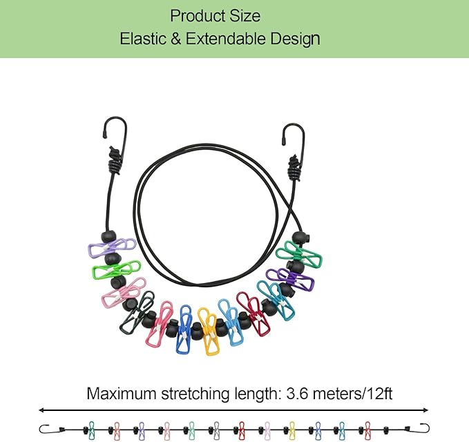 Retractable Magnetic Clothes Line for Cruise Ships with Magnetic Hooks,Portable Ship Approved Clothesline for Rv Cruise Ship Essentials 2025&2026 (Multi-Colored, 1)