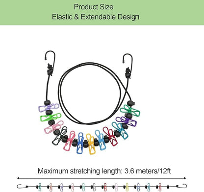 Retractable Magnetic Clothes Line for Cruise Ships with Magnetic Hooks,Portable Ship Approved Clothesline for Rv Cruise Ship Essentials 2025&2026 (Multi-Colored, 1)