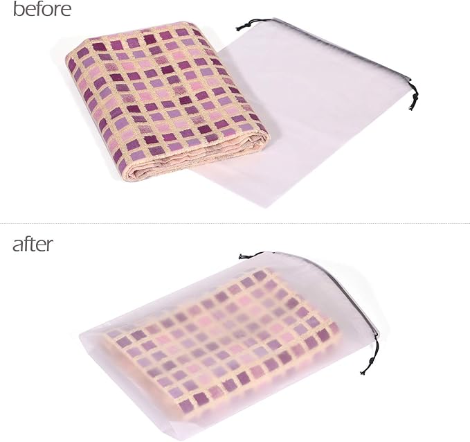 Set of 24 Portable Translucent Shoe Bags for Travel Large Clear Shoes Pouch Storage Organizer with Drawstring for Men and Women