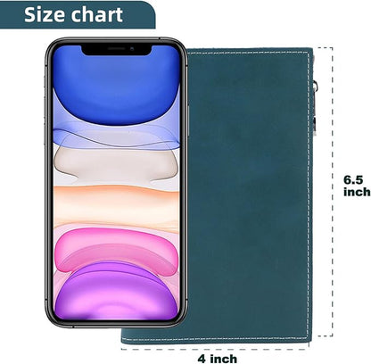 Slim Passport Holder for Man & Women, Compact Leather Passport Wallet with Card Holders SIM Slots and Zippered Pocket, for Secure Traveling and Documentation Organizer (Dark Blue)