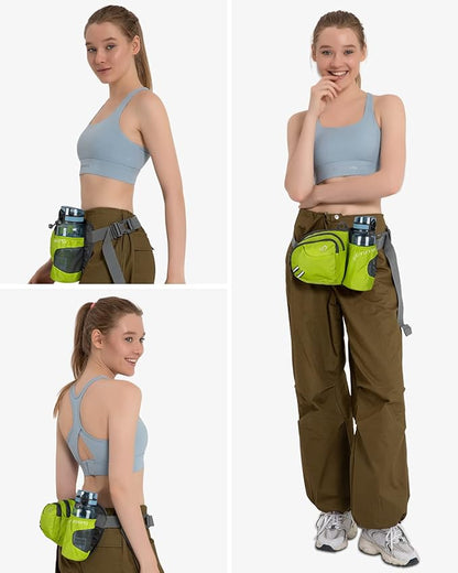 WATERFLY Fanny Pack Waist Bag: Waist Pack for Women Men with Water Bottle Holder Hiking Fanny Pack for Running Walking DogWalking Travel Cycling