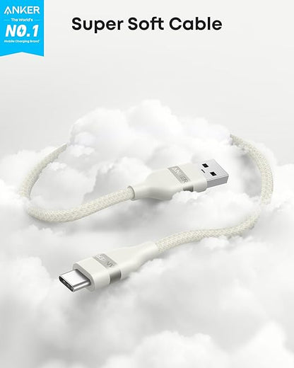 Anker Car Carplay Cable for iPhone 17 16 Pro Max Plus, Upcycled Braided USB A to USB C Car Charger Cord for Samsung Note20 and More(6FT,White)