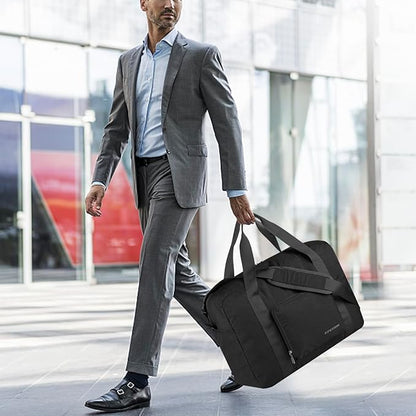 For Allegaint Airlines Personal Item Bag 17.7x12.6x6.3 Foldable Travel Duffel Bag Underseat Carry-on Luggage for Women and men 25L(Black)