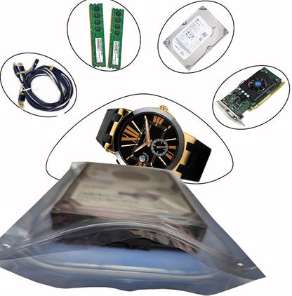 100pcs Antistatic Bags 5.9x7.8in/15x20cm, Resealable ESD Bag, Suitable for SSD Hard Disk and Various Electronic Devices