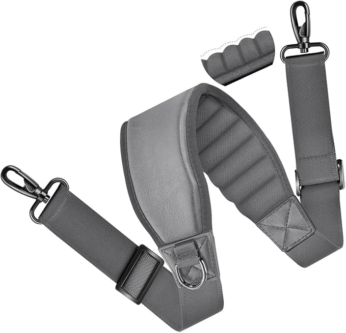 ZINMARK Shoulder Strap 59" with Fixed Pad and Dual Balance Buckles and Swivel Metal Hooks for Laptop Bag and Most Bag