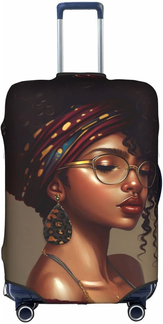 Luggage Cover Protector, Anti-scratch Suitcase Cover, X-Large, Black, African American Girl