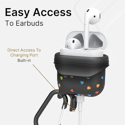 Catalyst Waterproof Case for AirPods 2nd Generation and AirPods 1st Generation - Wireless and USB-C Charging High Drop Protection AirPod Gen 2 and Gen 1 Case with Carabiner, One Piece Design