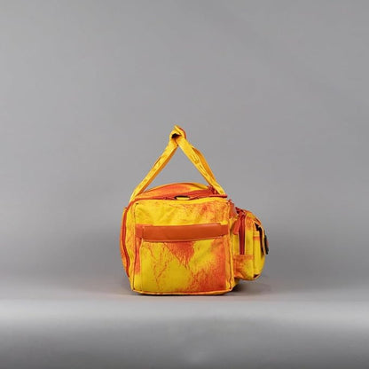 WOLFpak 20L Mini Duffle Bag for Gym & Travel | Waterproof Carry-On Weekender Bag with Shoe Compartment, Hard Bottom, and Tactical Molle System (Fire)