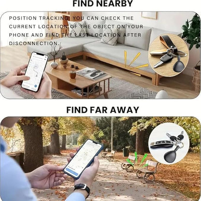 GPS Tracker for Vehicles, Mini Tracking Device for Vehicles, Car Tracker Device Hidden No Subscription Work with Find My (iOS Only), Key Finder, for Kids, Dogs, Luggage, Bag (Black and White, 4 Pack)