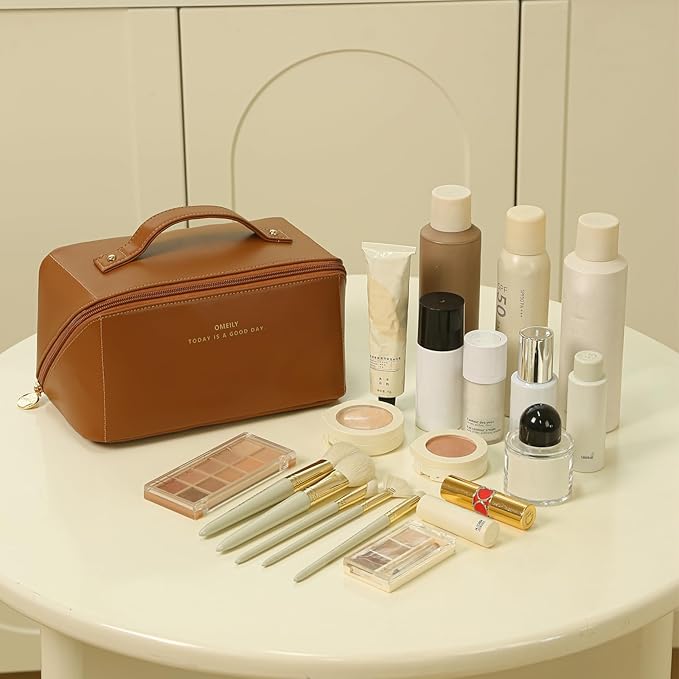 Travel Makeup Bag Toiletry Bag for Women Large Cosmetic Travel Bag Makeup Storage Box Skincare Organizer Vanity Organizer Bag Multi-Function Makeup Organizer with Compartments Travel essentials