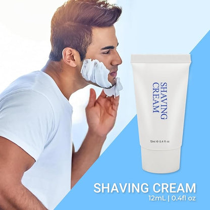 Disposable Shave Kit for Men &Women - 100 Pcs Wheat Straw Razors and Cream Bulk, Individually Wrapped Portable Toiletries Amenities for Hotel, Airbnb, Homeless, Shelter, Charity, Camping and Travel