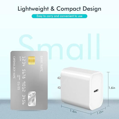 【Apple MFi Certified】Apple iPhone 17/16e/15 Charger Block Fast Charging,3Pack 20W USB C Wall Charger Super Quick Charge USBC to USBC Woven Cable Cord for iPhone 17 16 15 Pro/Pro Max,iPad Pro/Air/Mini