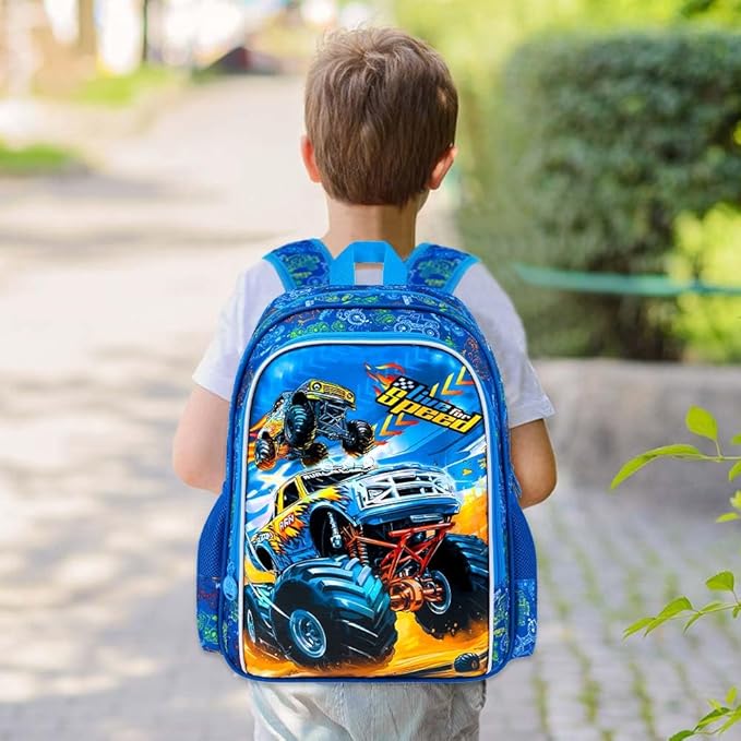 UFNDC 5PCS Kids Suitcase Set for Boys, Car Rolling Luggage with Wheels, Travel Carry on for Children Toddler Elementary